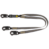 Arc Flash 6′ Energy Absorbing Lanyard: Aramid, Dual Leg, Dielectric Snap Hooks Safewaze