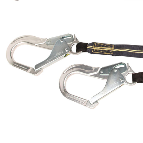 Arc Flash 6′ Energy Absorbing Lanyard: Aramid, Dual Leg, Alu Rebar Hooks Safewaze