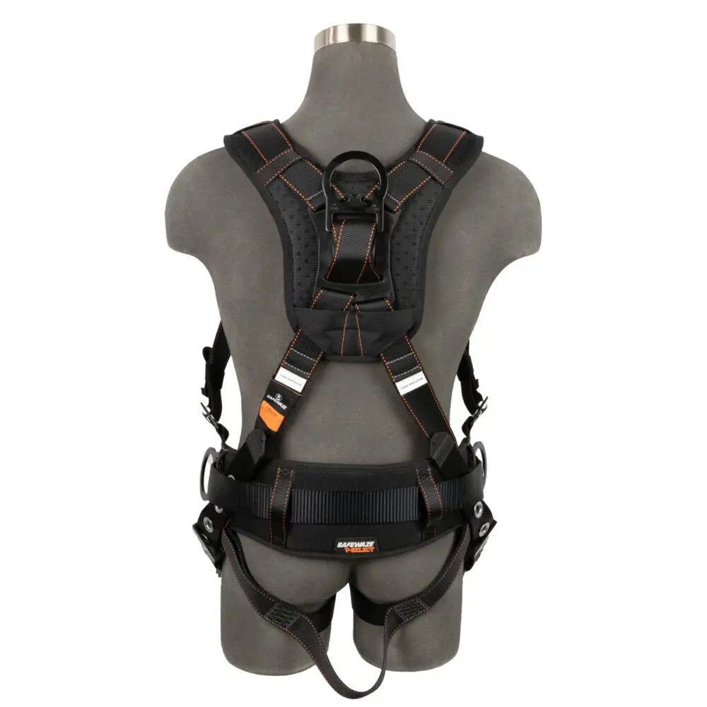 V-Select Construction Harness: 3D, QC Chest, TB Legs Safewaze