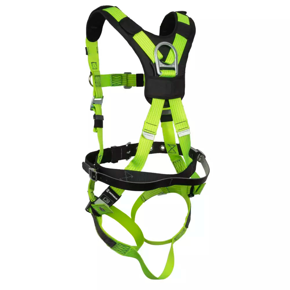 Reflective Full Body Harness: 1D, MB Chest, TB legs, Mining belt Safewaze