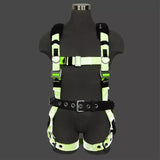 Reflective Full Body Harness: 1D, MB Chest, TB legs, Mining belt Safewaze