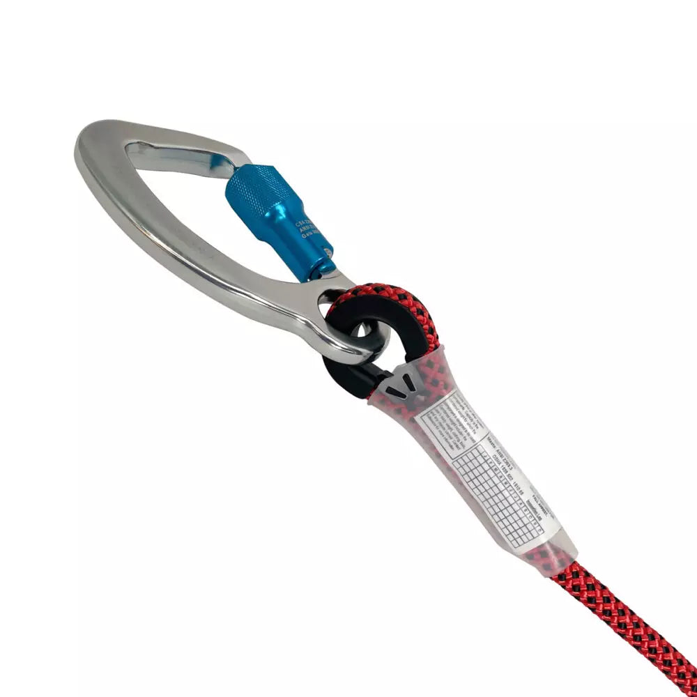 6.5′ Rope Positioning Assembly: Rope Adjuster, Alu Carabiners Safewaze