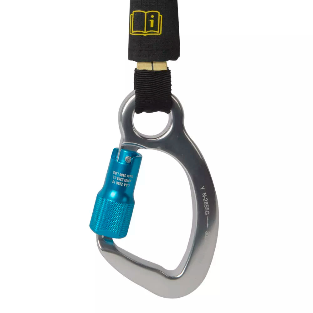 Latitude Pro Arc Flash 7′ Single Web SRL-P: 18-22″ Adj. Aramid Ext., Alu Captive Eye Carabiners Safewaze