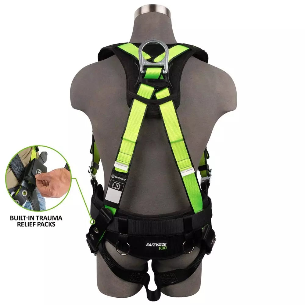 PRO Construction Harness: 3D, MB Chest, TB Legs, Trauma Relief Safewaze