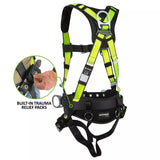 PRO Construction Harness: 3D, MB Chest, TB Legs, Trauma Relief Safewaze
