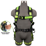 PRO+ Construction Harness: 3D, QC Chest, TB Legs, Trauma Relief Safewaze
