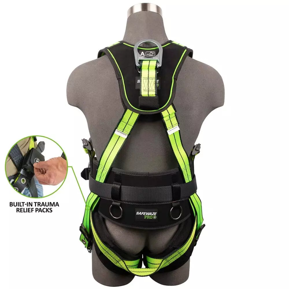 PRO+ Construction Harness: 3D, QC Chest, TB Legs, Trauma Relief Safewaze