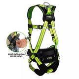 PRO+ Construction Harness: 3D, QC Chest, TB Legs, Trauma Relief Safewaze