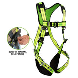 PRO+ Full Body Harness: 1D, QC Chest, TB Legs, Trauma Relief Safewaze