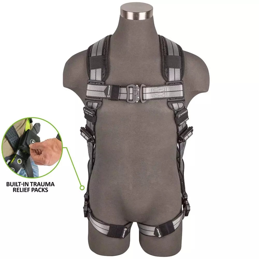 PRO+ Slate Full Body Harness: Alu 1D, Alu QC Chest/Legs, Trauma Relief Safewaze