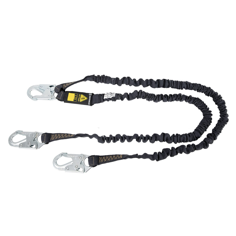 Arc Flash 6′ Internal Energy Absorbing Lanyard: Aramid, Dual Leg, Snap Hooks Safewaze