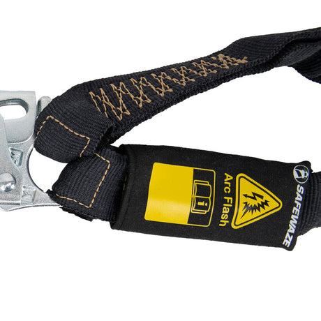 Arc Flash 6′ Internal Energy Absorbing Lanyard: Aramid, Dual Leg, Rebar Hooks Safewaze
