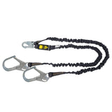 Arc Flash 6′ Internal Energy Absorbing Lanyard: Aramid, Dual Leg, Rebar Hooks Safewaze