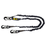 Arc Flash 6′ Internal Energy Absorbing Lanyard: Aramid, Dual Leg, Alu Snap Hooks Safewaze