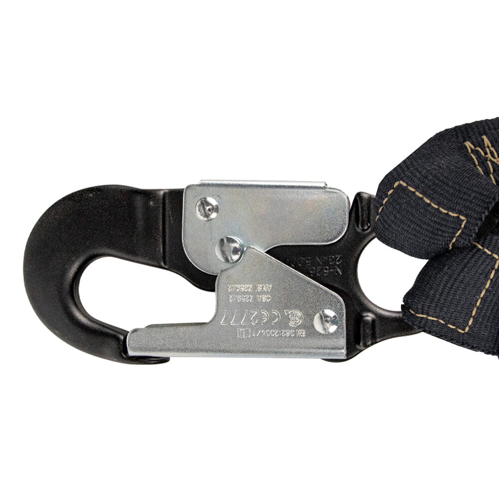 Arc Flash 6′ Internal Energy Absorbing Lanyard: Aramid, Dual Leg, Alu Rebar Hooks Safewaze