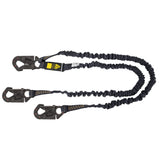Arc Flash 6′ Internal Energy Absorbing Lanyard: Aramid, Dual Leg, Dielectric Snap Hooks Safewaze