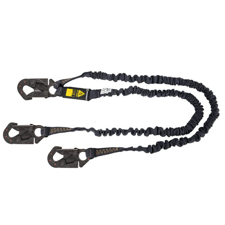 Arc Flash 6′ Internal Energy Absorbing Lanyard: Aramid, Dual Leg, Dielectric Snap Hooks Safewaze