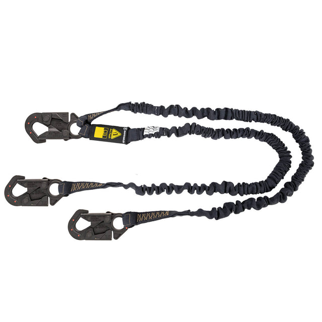 Arc Flash 6′ Internal Energy Absorbing Lanyard: Aramid, Dual Leg, Dielectric Snap Hooks Safewaze