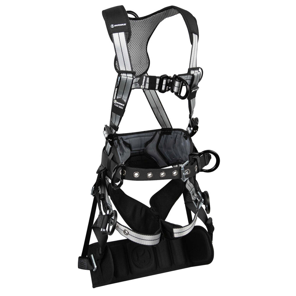 PRO+ Slate Tower Construction Harness: Alu 3D, Alu QC Chest, Alu FD, TB Legs, Tower Seat Safewaze