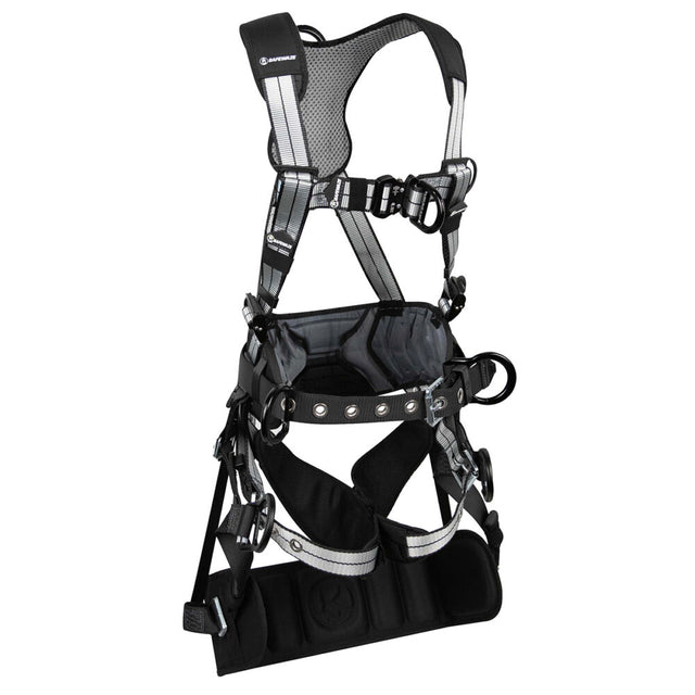 PRO+ Slate Tower Construction Harness: Alu 3D, Alu QC Chest, Alu FD, TB Legs, Tower Seat Safewaze
