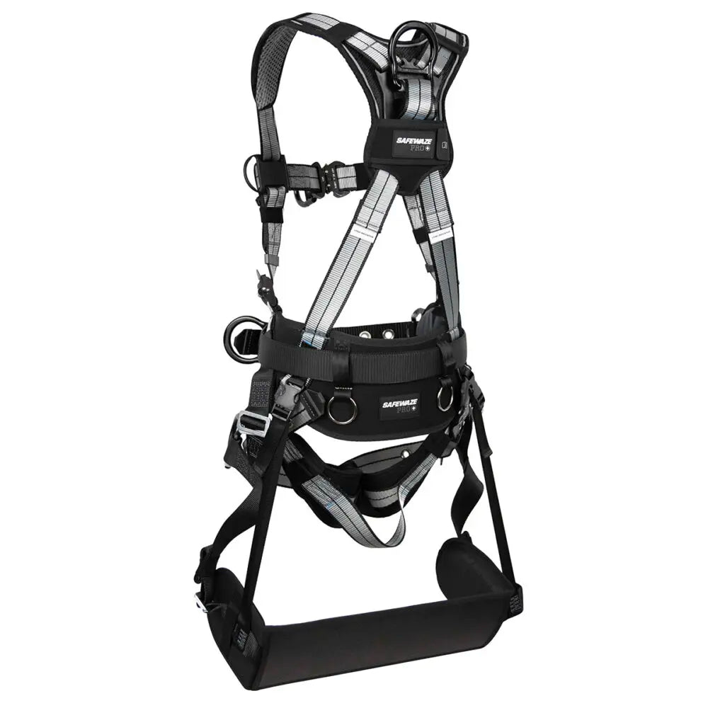 PRO+ Slate Tower Construction Harness: Alu 3D, Alu QC Chest, Alu FD, TB Legs, Tower Seat Safewaze