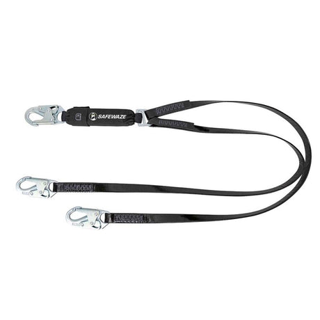 PRO-Shield 6′ Energy Absorbing Lanyard: Dual Leg, Snap Hooks Safewaze