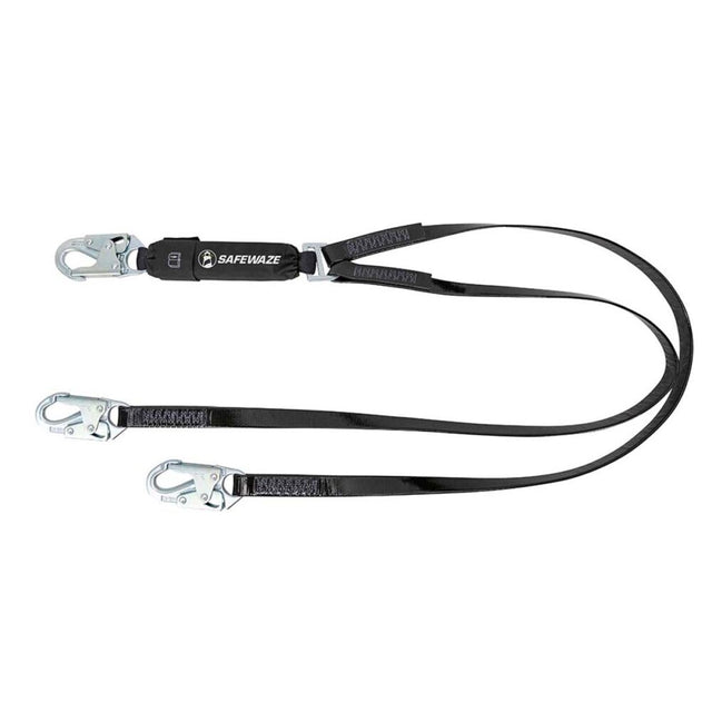 PRO-Shield 6′ Energy Absorbing Lanyard: Dual Leg, Snap Hooks Safewaze