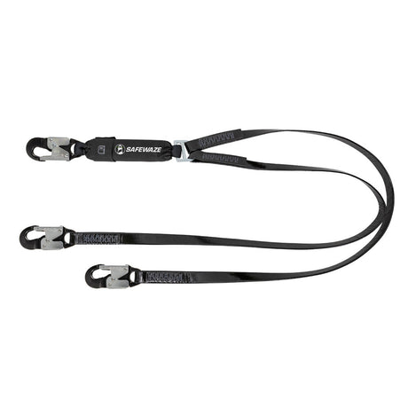 PRO-Shield 6′ Energy Absorbing Lanyard: Dual Leg, Alu Snap Hooks Safewaze