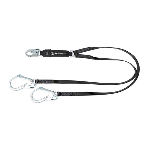 PRO-Shield 6′ Energy Absorbing Lanyard: Dual Leg, Rebar Hooks Safewaze