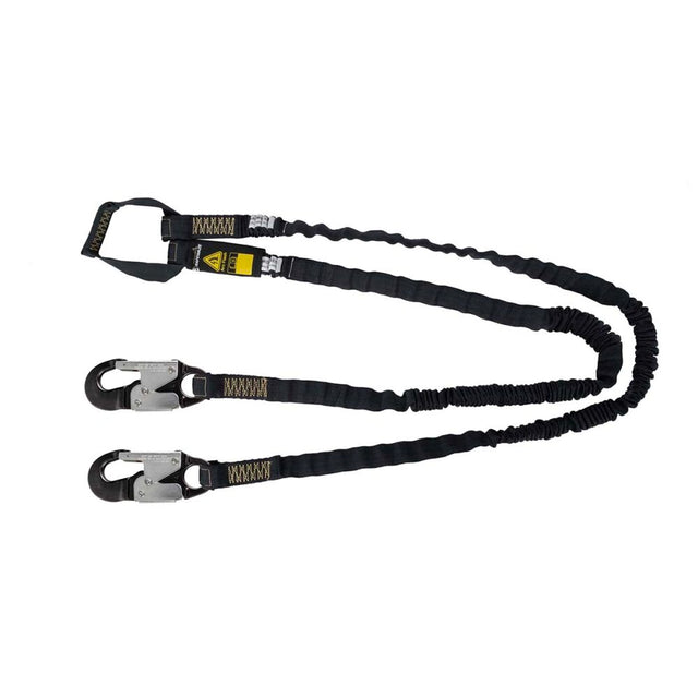 Arc Flash 6′ Internal Energy Absorbing Lanyard: Aramid, Dual Leg, Soft Loop, Alu Snap Hook Safewaze