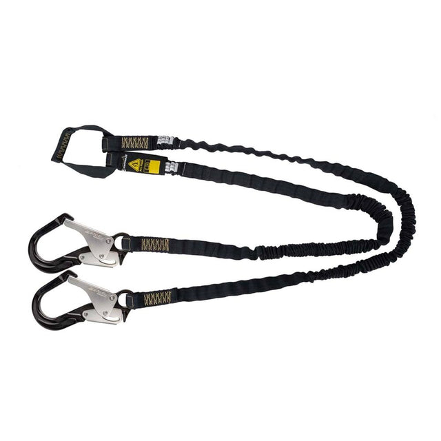 Arc Flash 6′ Internal Energy Absorbing Lanyard: Aramid, Dual Leg, Soft Loop, Alu Rebar Hook Safewaze