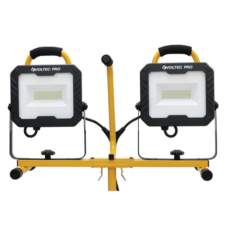 20,000 Lumen USB LED Dual Tripod Work Light – Portable Heavy-Duty Lighting Voltec