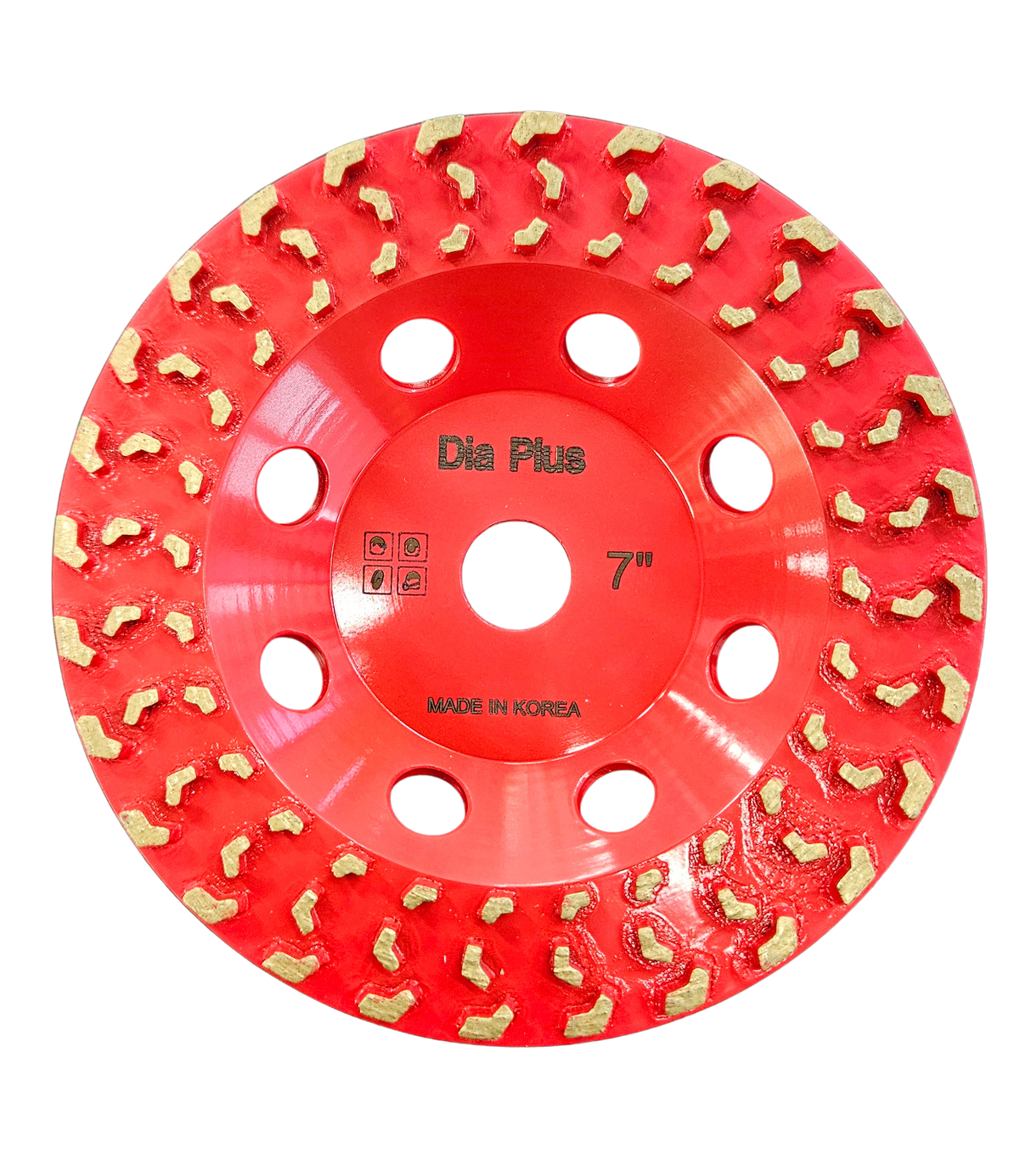 Dia Plus Vacuum Brazed Cup Wheel for Grinding Concrete, Epoxy, and Coatings VBCW7-T Dia Plus 7" Thread 5/8"-11