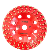 Dia Plus Vacuum Brazed Cup Wheel for Grinding Concrete, Epoxy, and Coatings VBCW7-T Dia Plus 7" Thread 5/8"-11