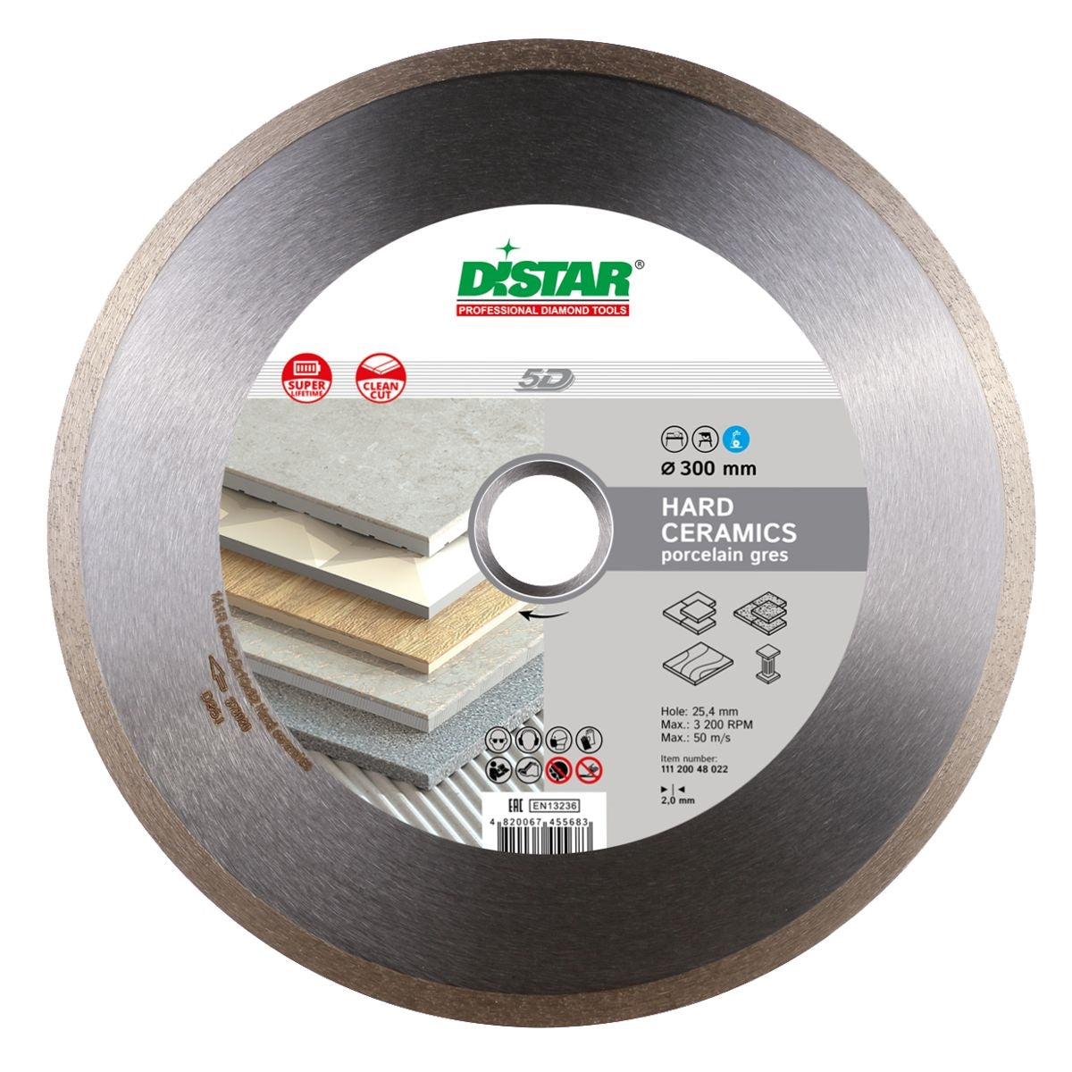 Diamond Cutting Blade 1A1R Hard Ceramics 14" Distar