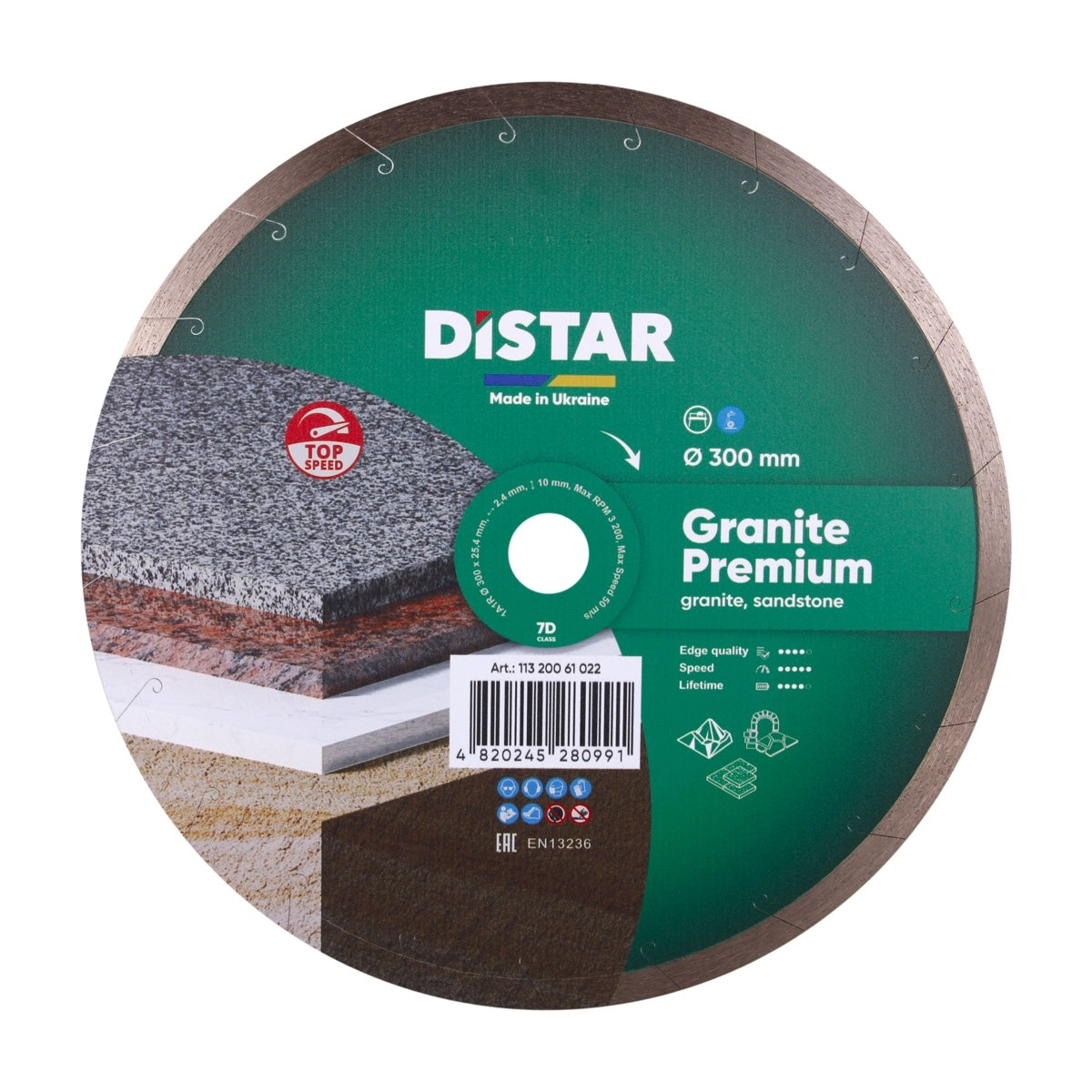 Diamond Cutting Blade 1A1R Granite Premium 12" Distar