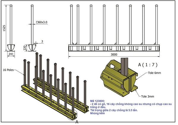 Weha Buffalo Slab Rack 10' Length 16 Posts - comes with 2 – 10’ bases Weha