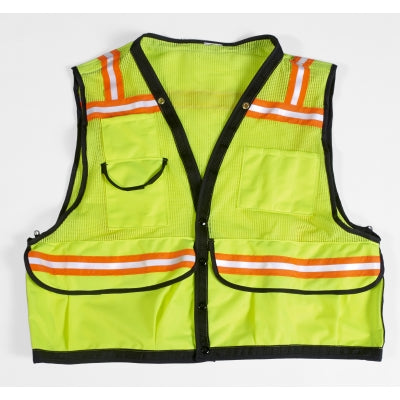 Super Deluxe Surveyor Vest (12 Count) 16333-38-3 Mutual Industries Lime Large