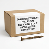 CON CONCRETE SCREWS - PHILLIPS FLAT ( BRONZE & WHITE COATING)