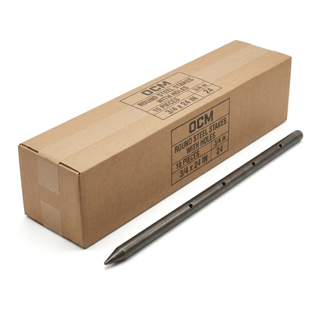 Steel Stake (10 Pieces) SS75X24-RH OCM 3/4" 24"