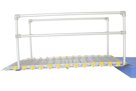 30" Wide Modular Ramp System with Straight End Handrails M30-5-2 Roll-A-Ramp 5' Both Sides