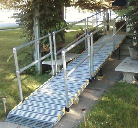 30" Wide Modular Ramp System without Handrails Roll-A-Ramp