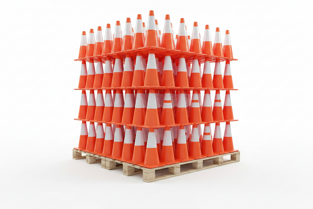 28 Inch Traffic Cones - Thick Base - 200 Pieces