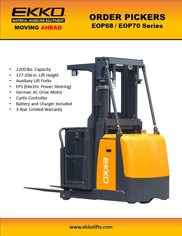 Electric Mid-Level Order Picker - German AC Motor · 196" Lift EKKO