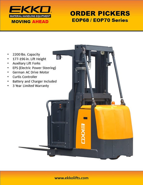 Electric Mid-Level Order Picker - German AC Motor · 196" Lift EKKO