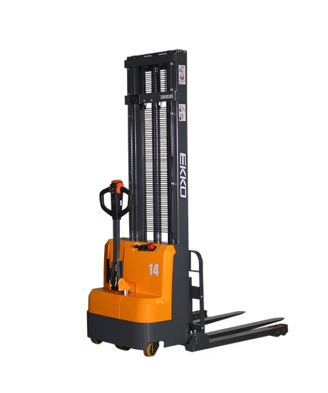 Full Powered Electric Straddle Stacker EB14C-145" Lift Height EKKO