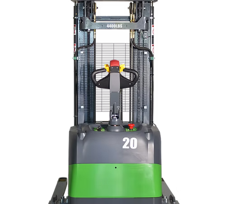 Lithium Electric Straddle Stacker EB20CS with 189" Lift Height and Lithium EKKO