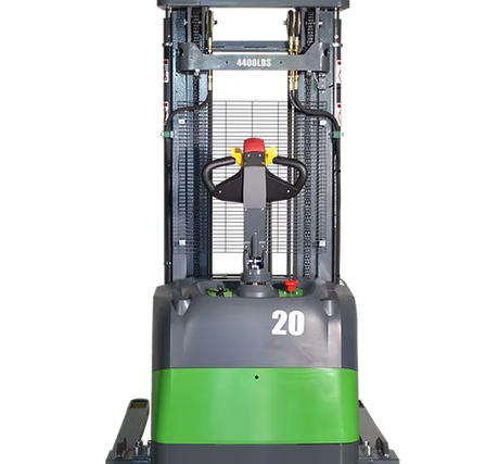 Full Powered Electric Straddle Stacker EB20CS with 177" Triple Mast with Lithium Battery EKKO