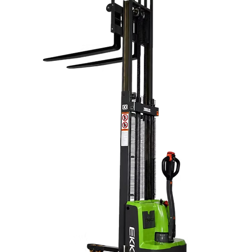 Lithium Straddle Stacker with Side Shift, 145" Raised Height EKKO