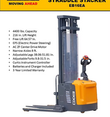 Full Powered Straddle Stacker EB16EA with 216" Lift Height EKKO